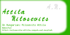 attila milosevits business card